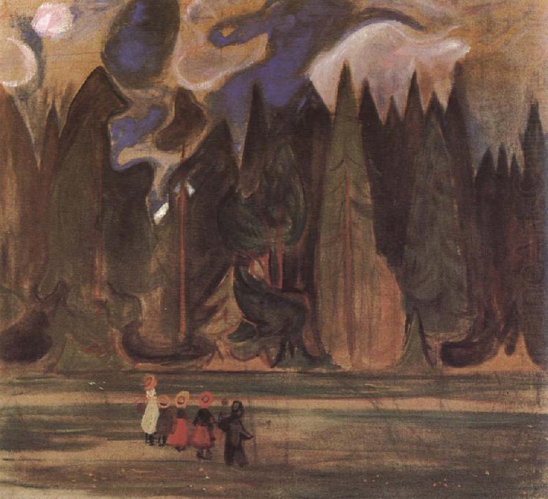 The children toward the forest, Edvard Munch